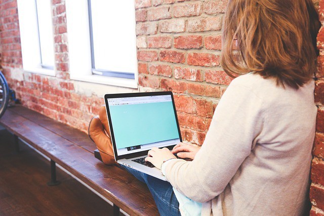 laptop and woman photo