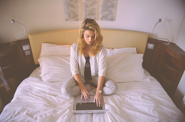 laptop and woman photo